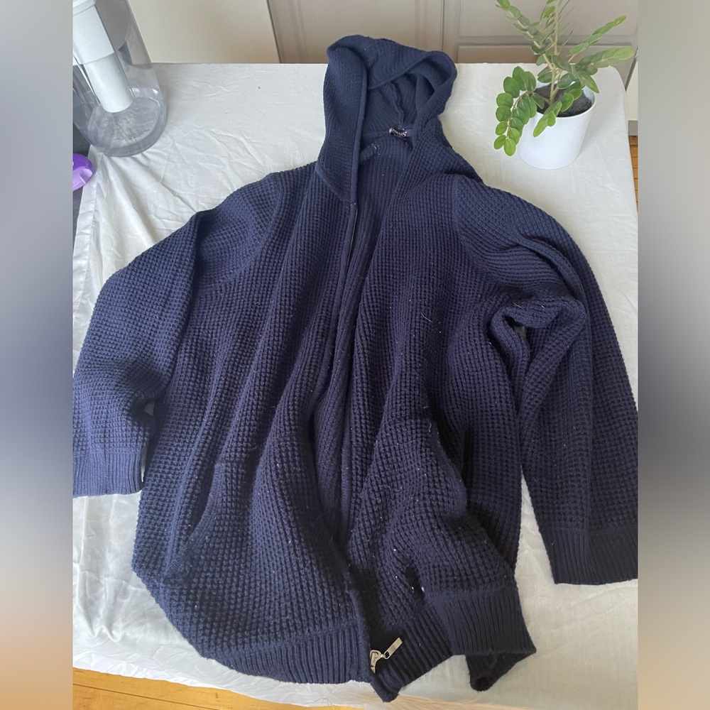 Blue knit zip up 26/28 hoodie